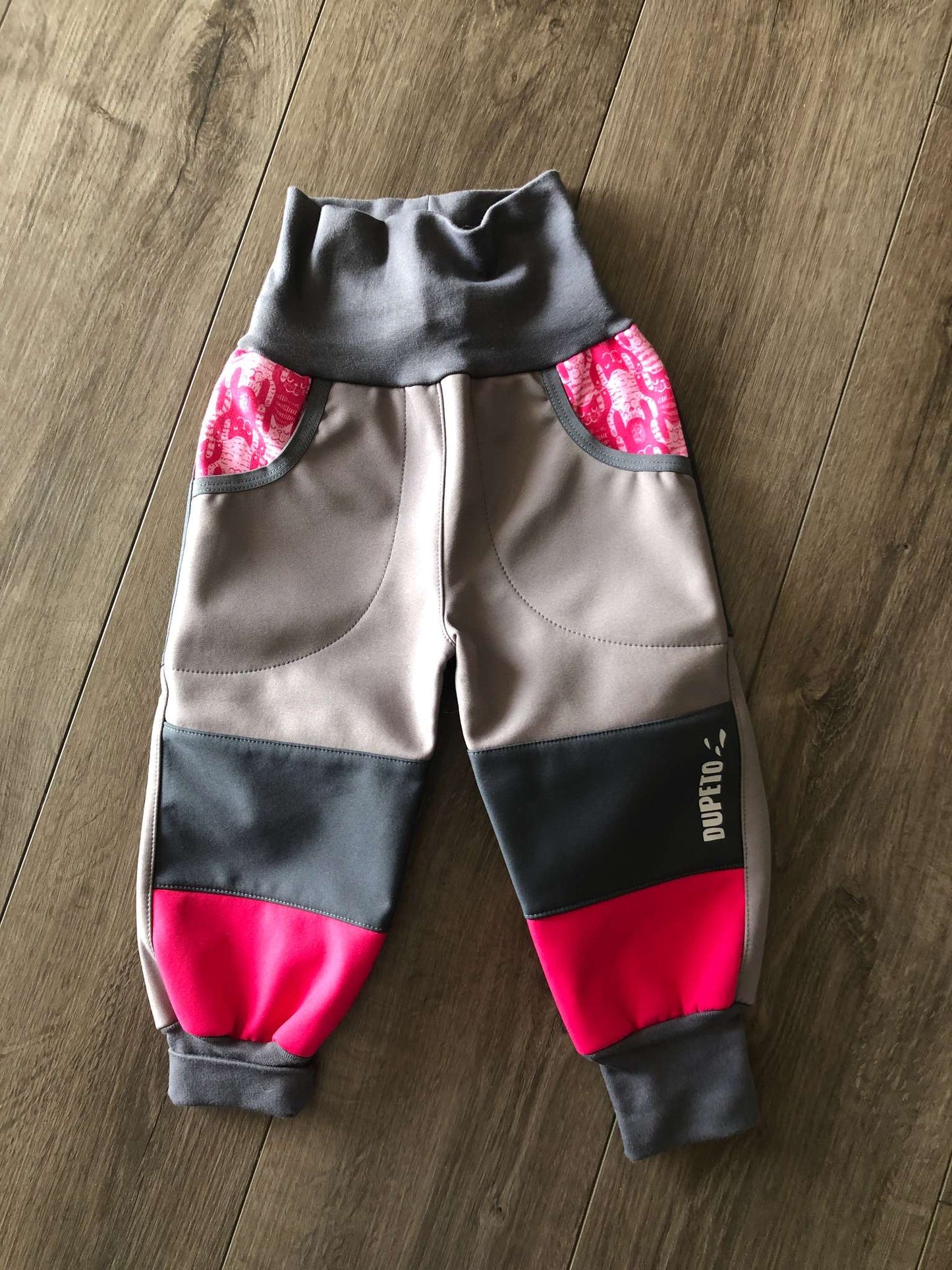 Softshell Pants, Grey/Pink, Size 1-2T, Kids 18 Month (12-18M)