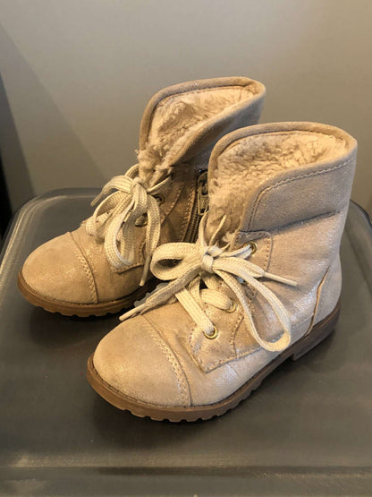 Ankle Boots, Beige/Gold, Size8, Shoes 8 (Toddler:2-4yr)