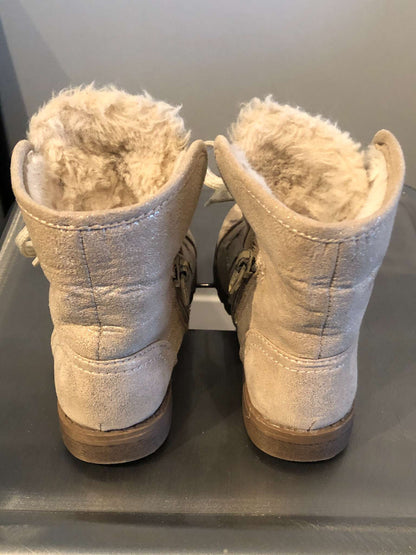 Ankle Boots, Beige/Gold, Size8, Shoes 8 (Toddler:2-4yr)