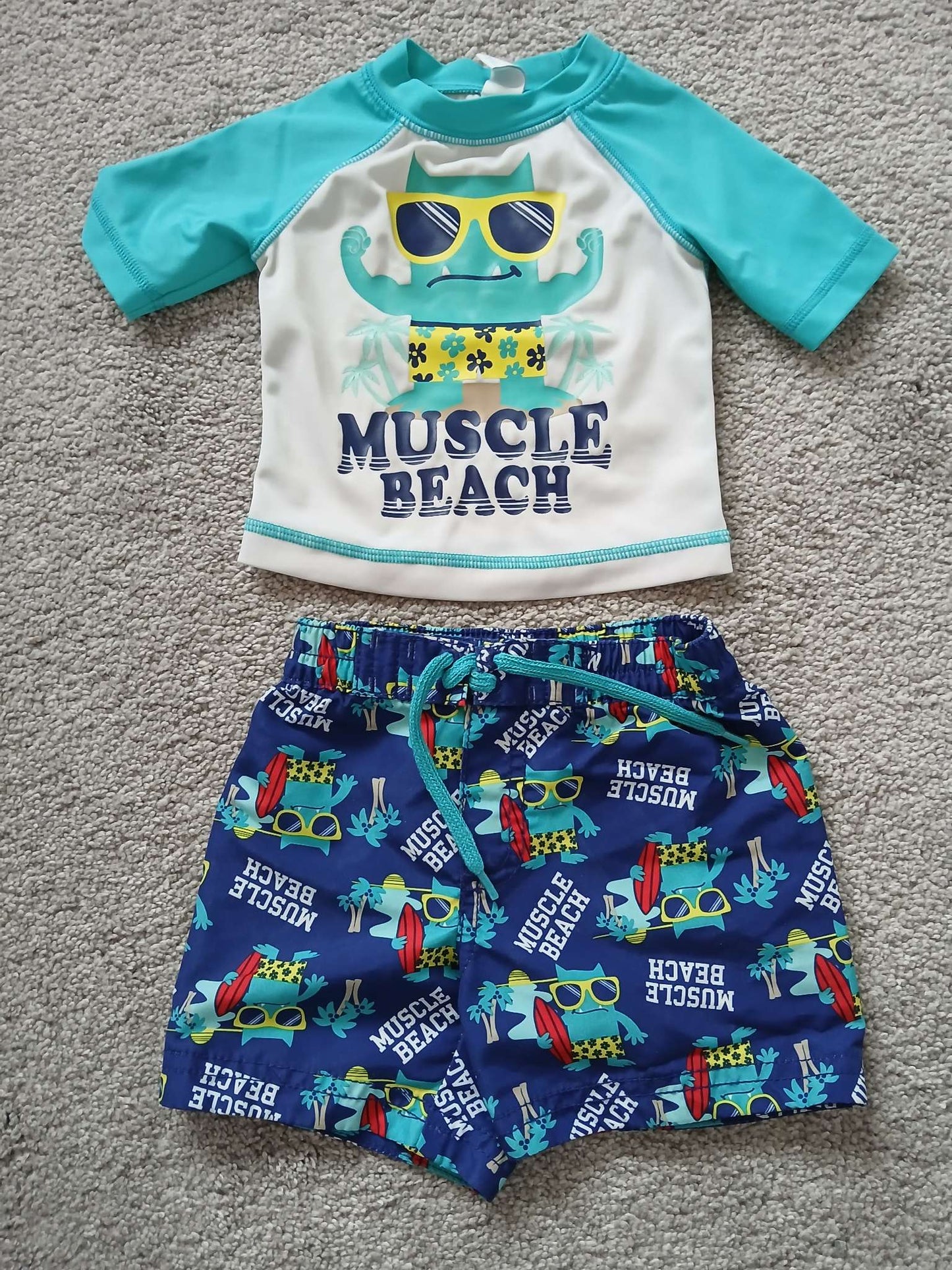 Old navy 3-6m swimming set (shirt and shorts) , Kids 6 Month (3-6M)