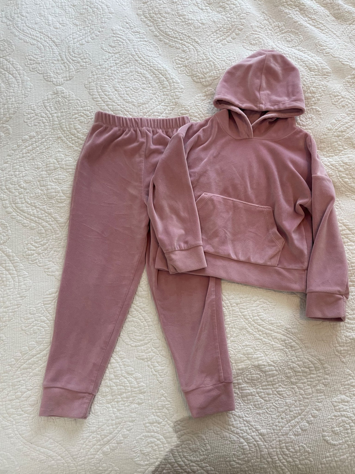 Velour Pink Jumpsuit , Kids 6/6X