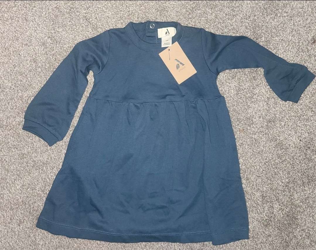 Long sleeve dress-navy blue, Kids 12 Month (9-12M)
