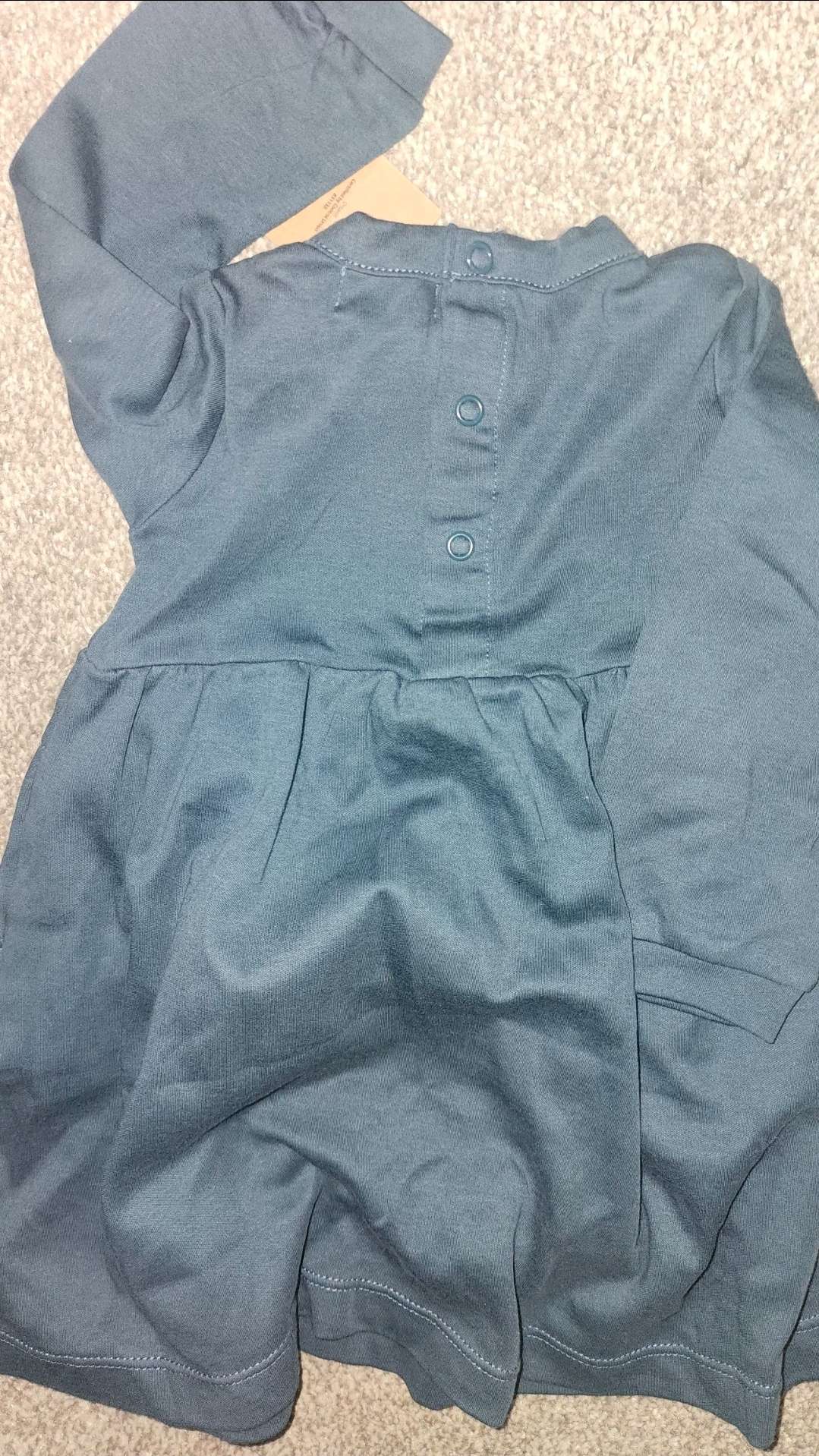 Long sleeve dress-navy blue, Kids 12 Month (9-12M)