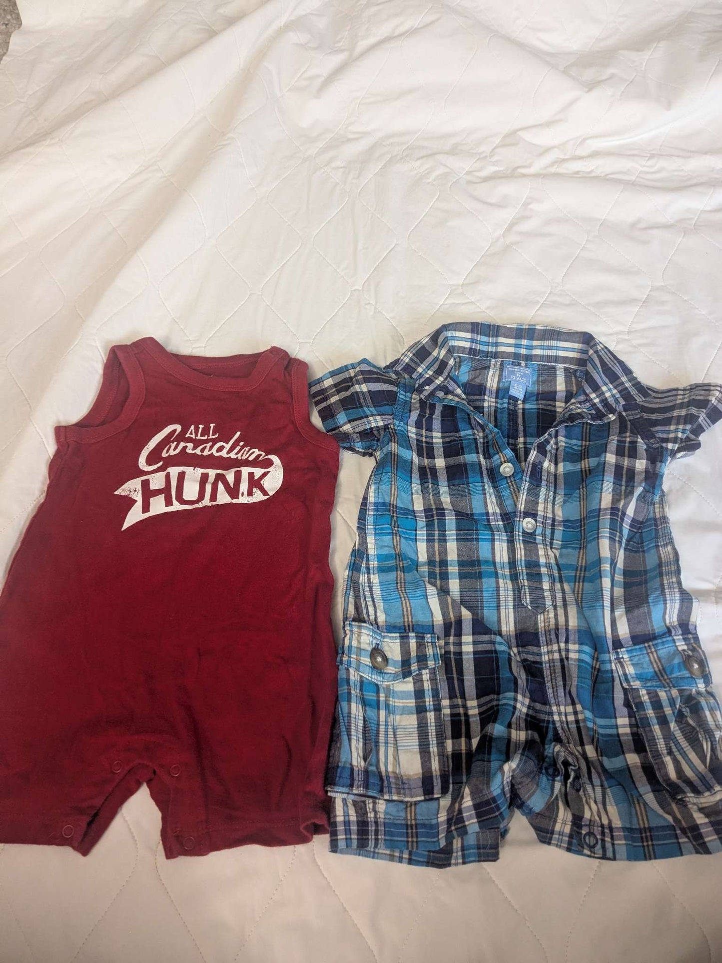 Bundle of 1 piece short outfits, 6-9 months, shortsleeve & tank top, Kids 9 Month (6-9M)