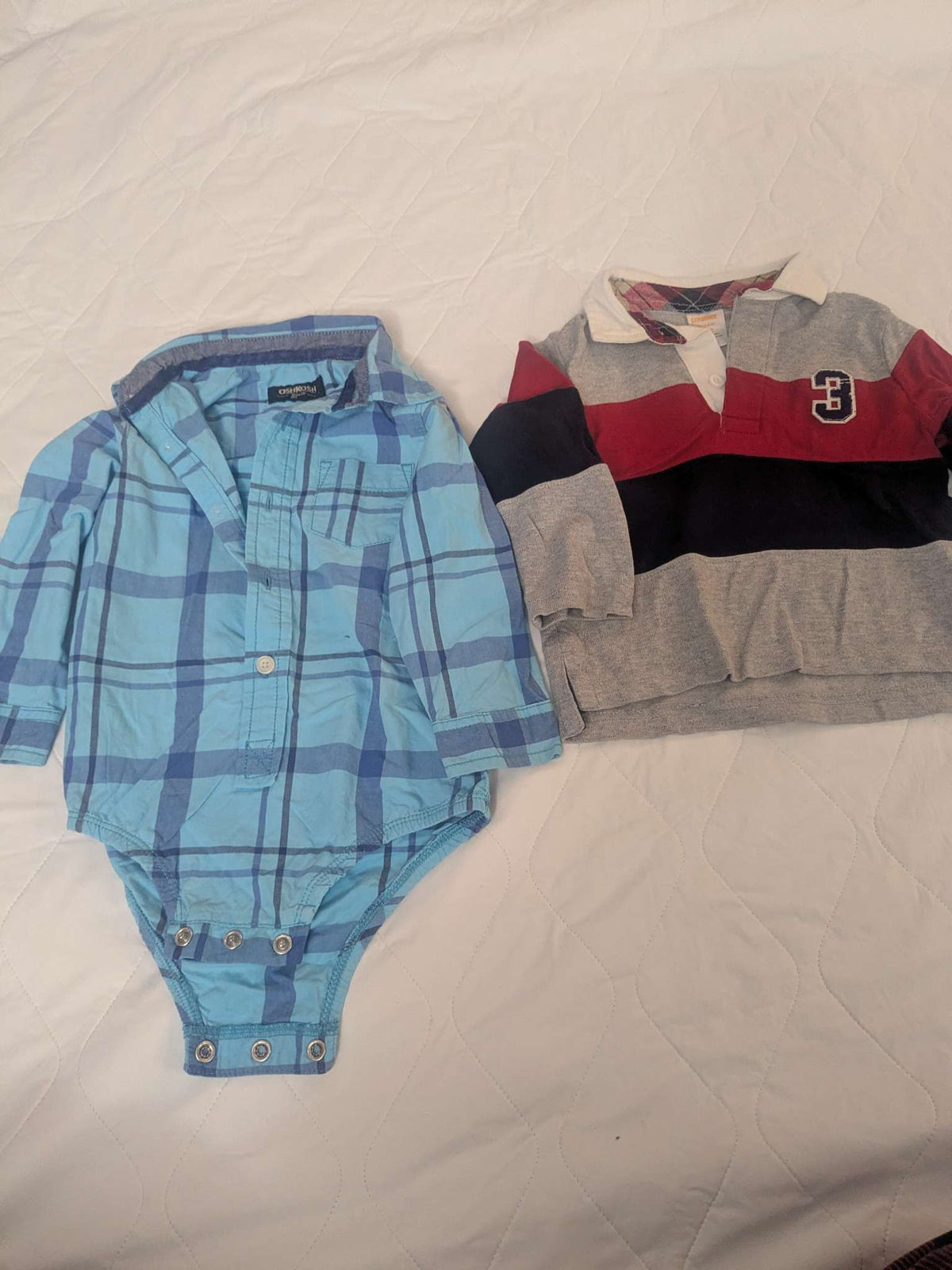 Bundle of 2 dress shirts, onesie and regular long sleeve, 18-24 months, Kids 24 Month (18-24M)