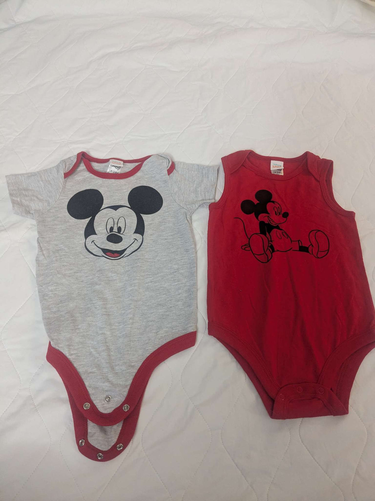Bundle of 2 mickey mouse onesies, Disney baby, 18-24 month, Kids 24 Month (18-24M)