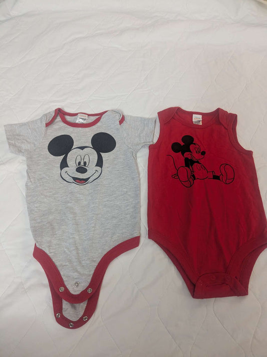 Bundle of 2 mickey mouse onesies, Disney baby, 18-24 month, Kids 24 Month (18-24M)