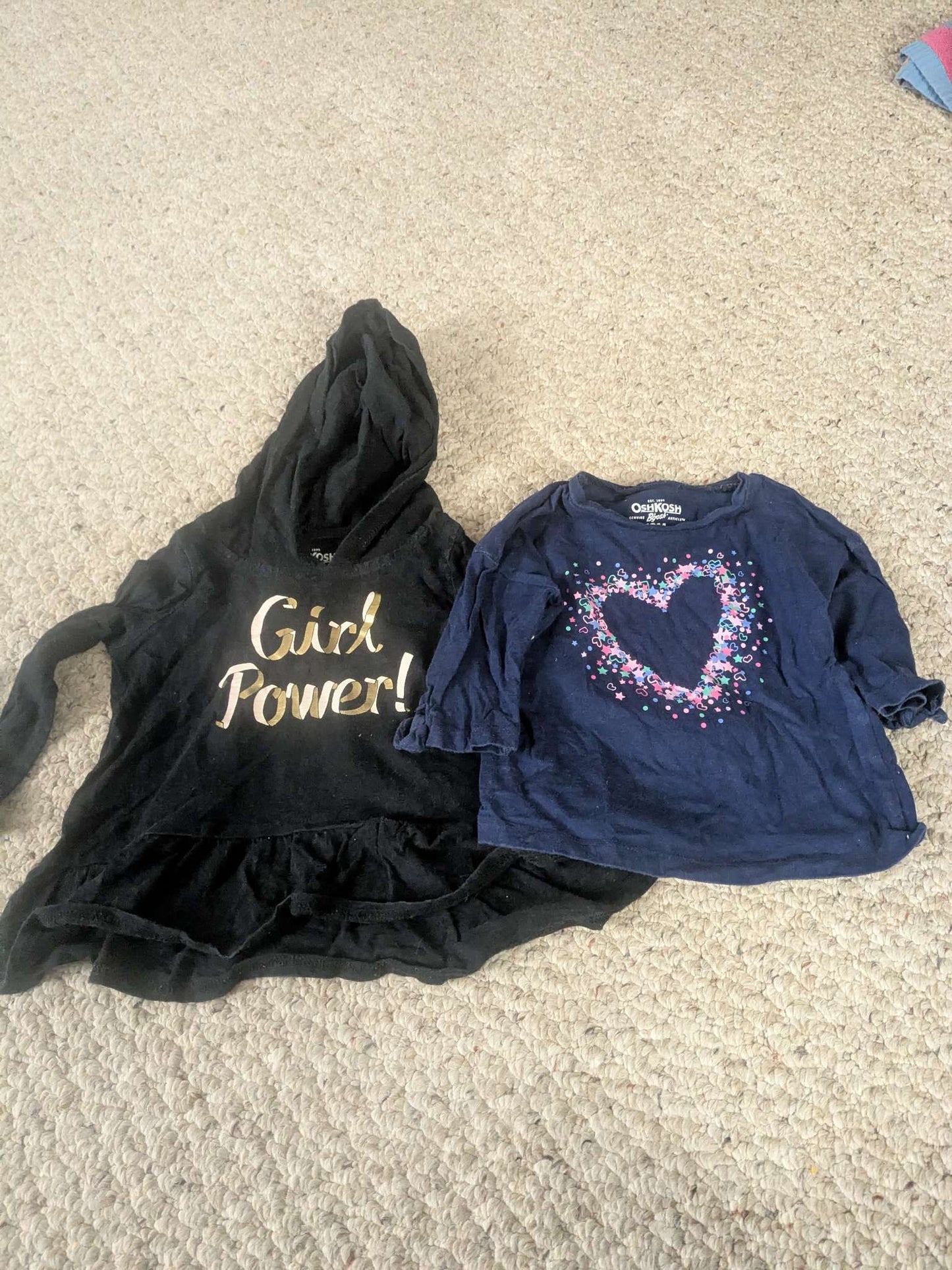 Long sleeve shirts, black and blue, 2 pack, 18 months, Carter's, Kids 18 Month (12-18M)
