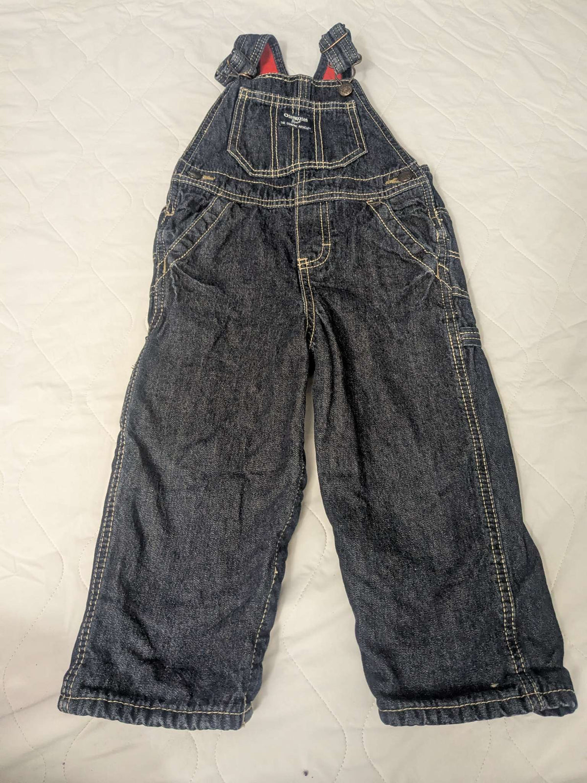 Pair of Jean overalls with fleece inside, 24 months, Kids 24 Month (18-24M)