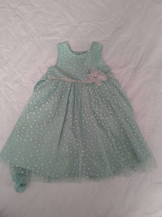 Green dress with white polka dots, size 3T, Kids 3T