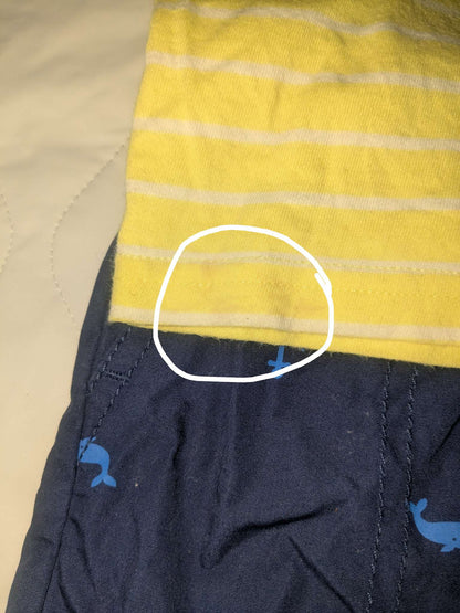 Matching set of blue shorts and yellow shirt, Kids 18 Month (12-18M)
