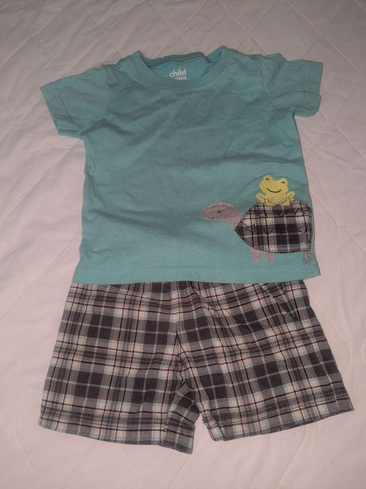Child of Mine plaid shorts with matching shirt, Kids 18 Month (12-18M)