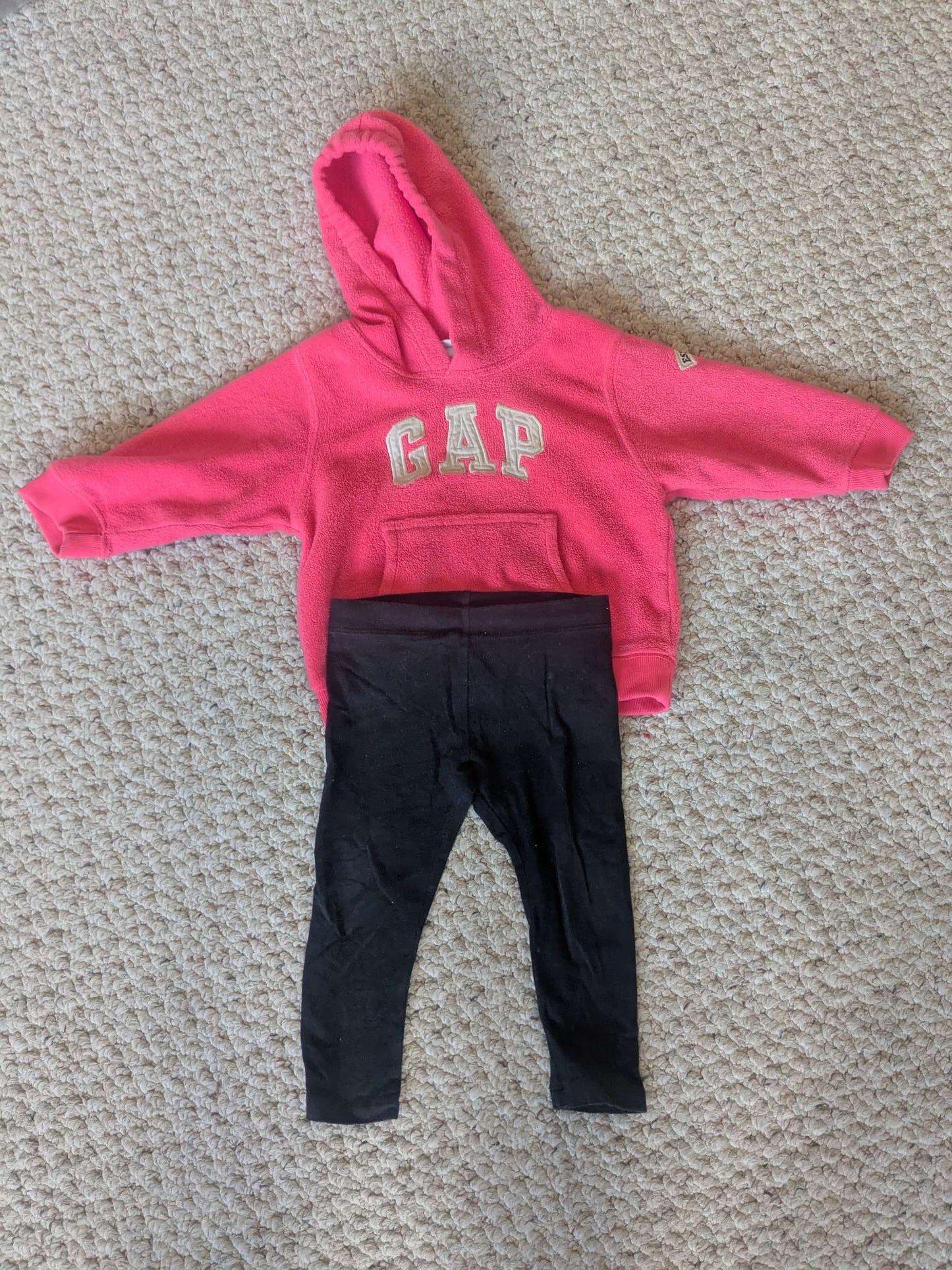 Black pants and pink shirt set, Kids 18 Month (12-18M)