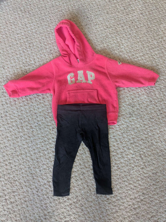 Black pants and pink shirt set, Kids 18 Month (12-18M)
