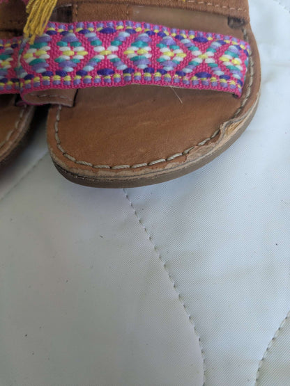 Bundle of 2 pairs of dressy style of brown little girl sandals, size 5, Shoes 5 (Walkers:12-24 mth)