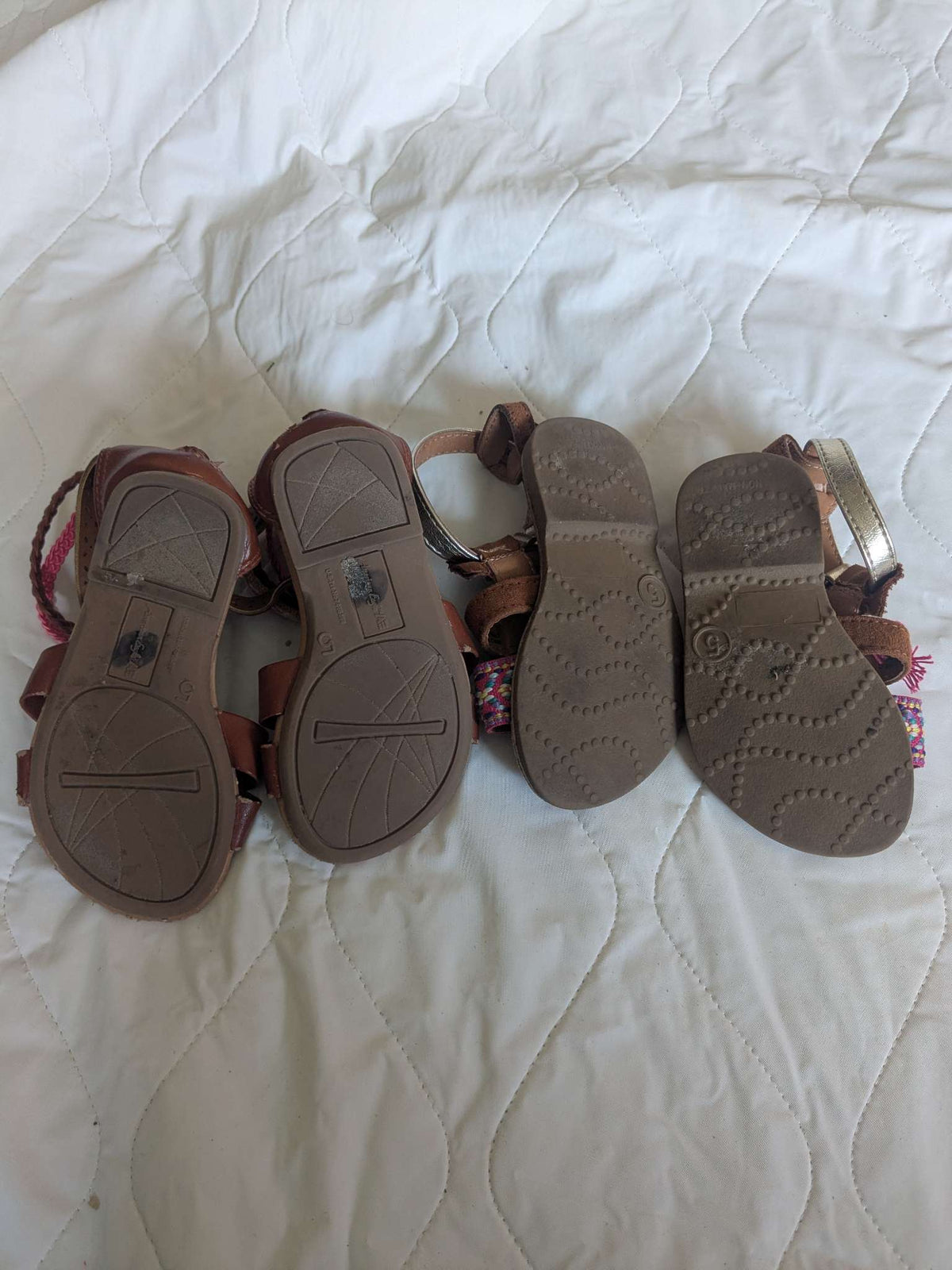 Bundle of 2 pairs of dressy style of brown little girl sandals, size 5, Shoes 5 (Walkers:12-24 mth)
