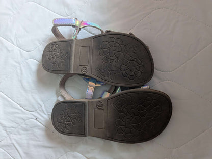 Maggie & Zoe Iridescent heart-strap sandals, size 9, Shoes 9 (Toddler:2-4yr)