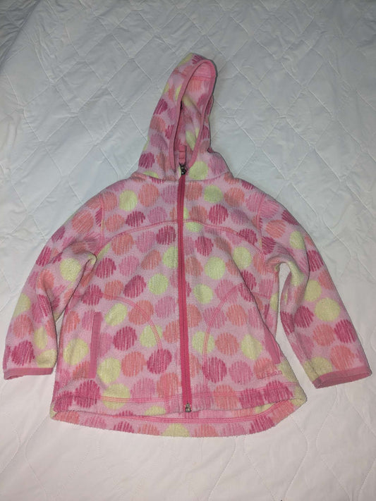 Girls pink polka dot fleece jacket, Kids 3T