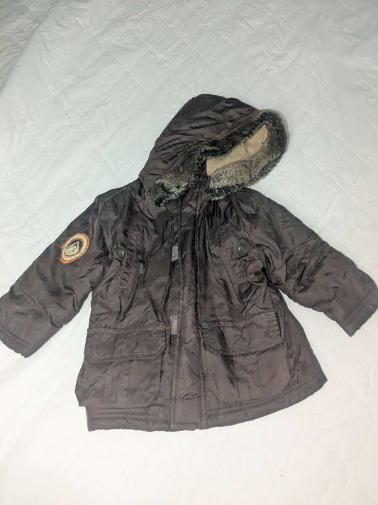 Boys brown winter parka, Alpinetek, 18 months, Kids 18 Month (12-18M)