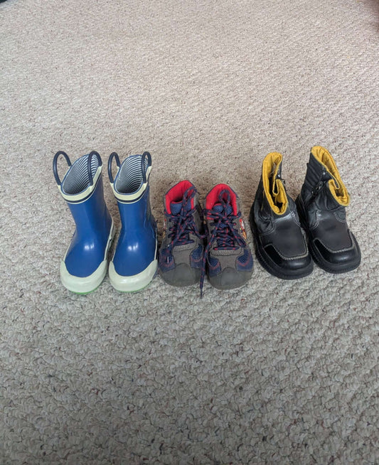 Boy shoes bundle...Boys rubber boots (size 4), paw patrol runners (size 5), techni-dry boots (size 6), Shoes 4 (Baby: 0-12 mth)