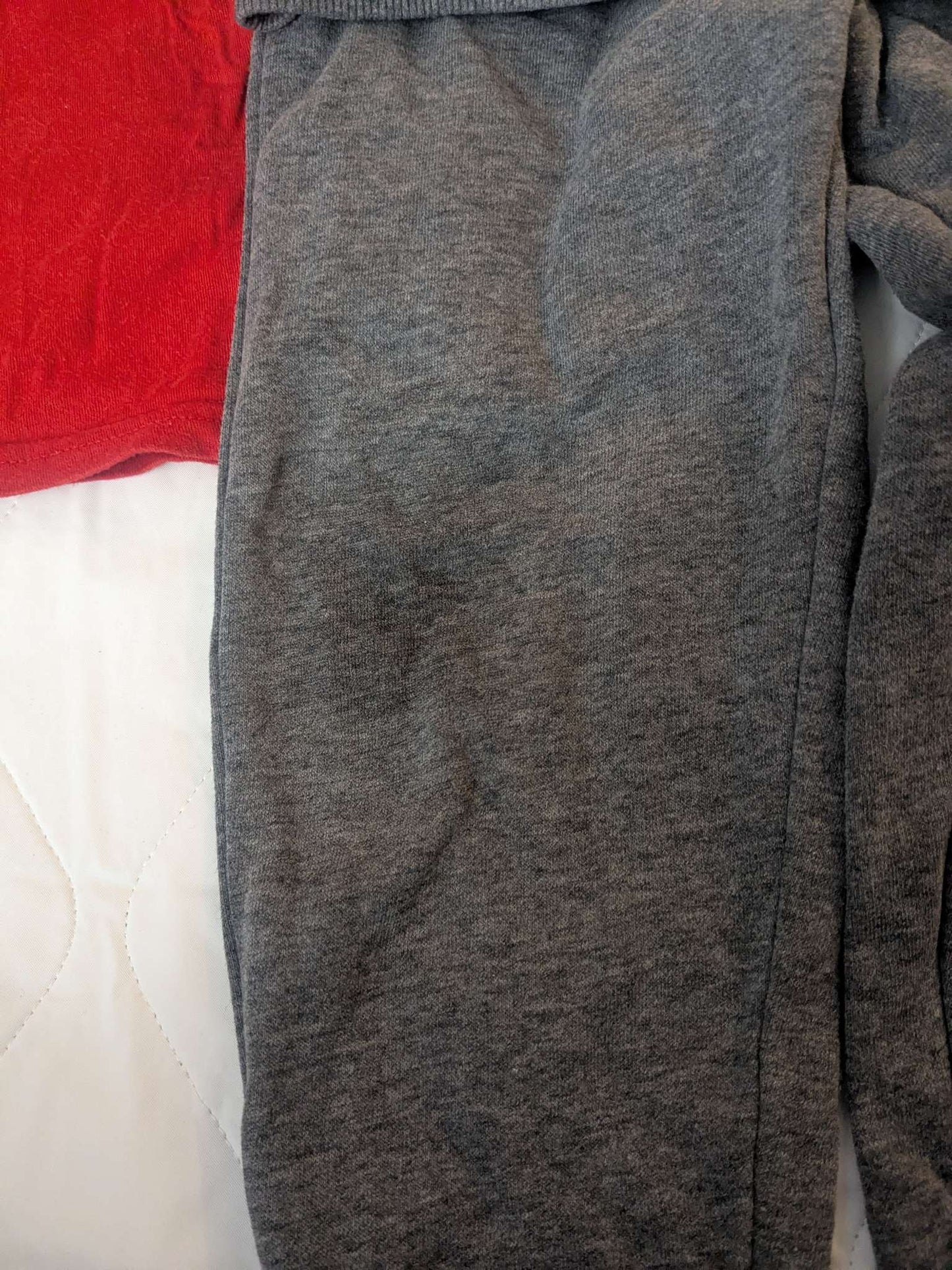 Puma 3 piece boys sweat suit set, grey with red shirt, size 4, Kids 4/4T