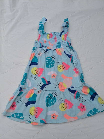 Little girls blue/green with fun designs summer dress, size 3T, Kids 3T