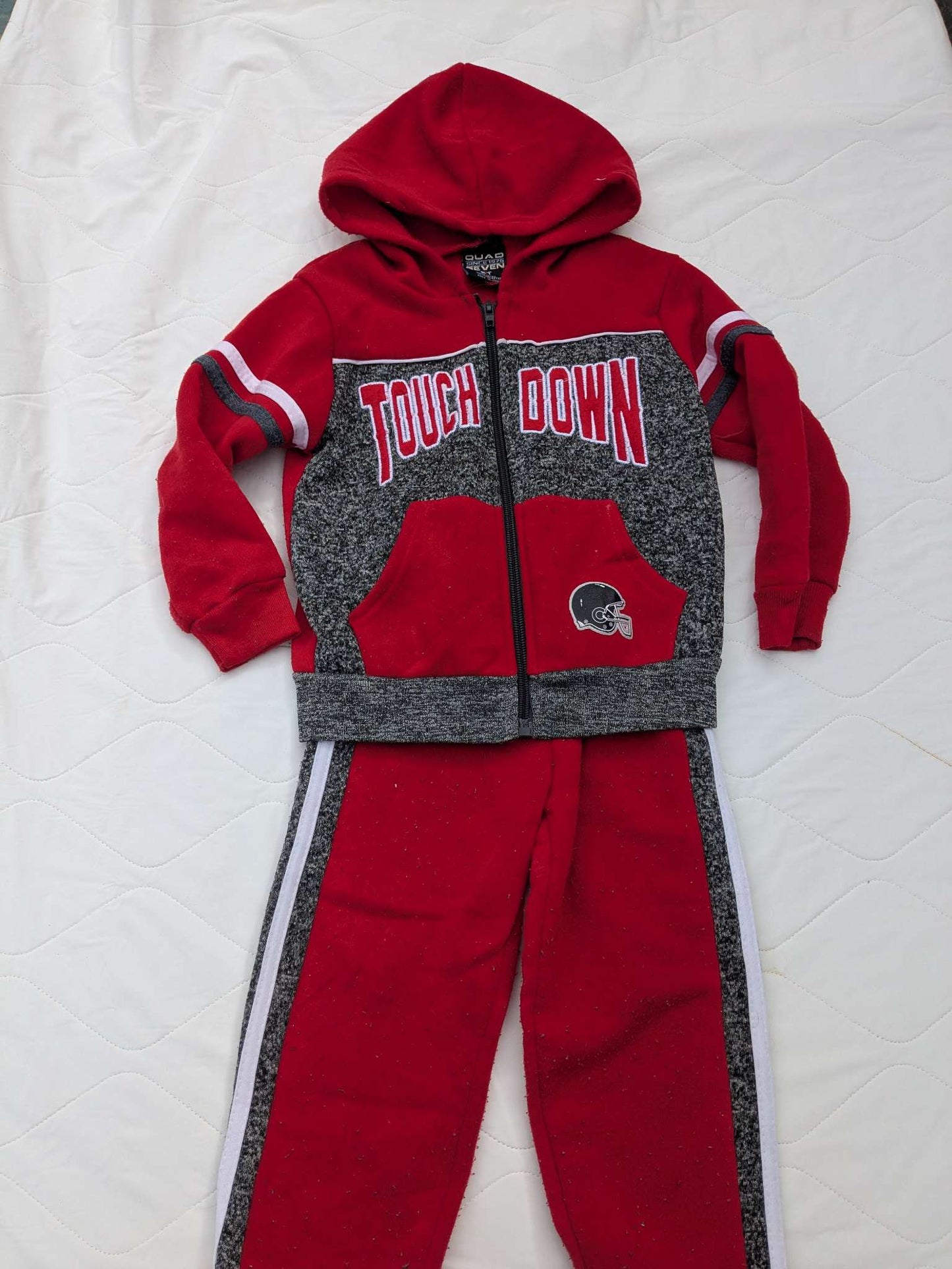 Touch down red sweat suit, boys, 2T, Kids 2T
