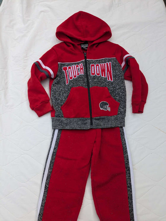 Touch down red sweat suit, boys, 2T, Kids 2T