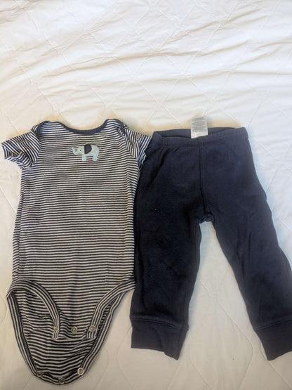 2 piece 9 month little boys clothes with elephant, Kids 9 Month (6-9M)