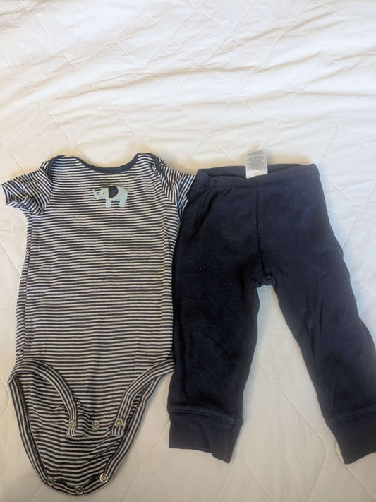 2 piece 9 month little boys clothes with elephant, Kids 9 Month (6-9M)