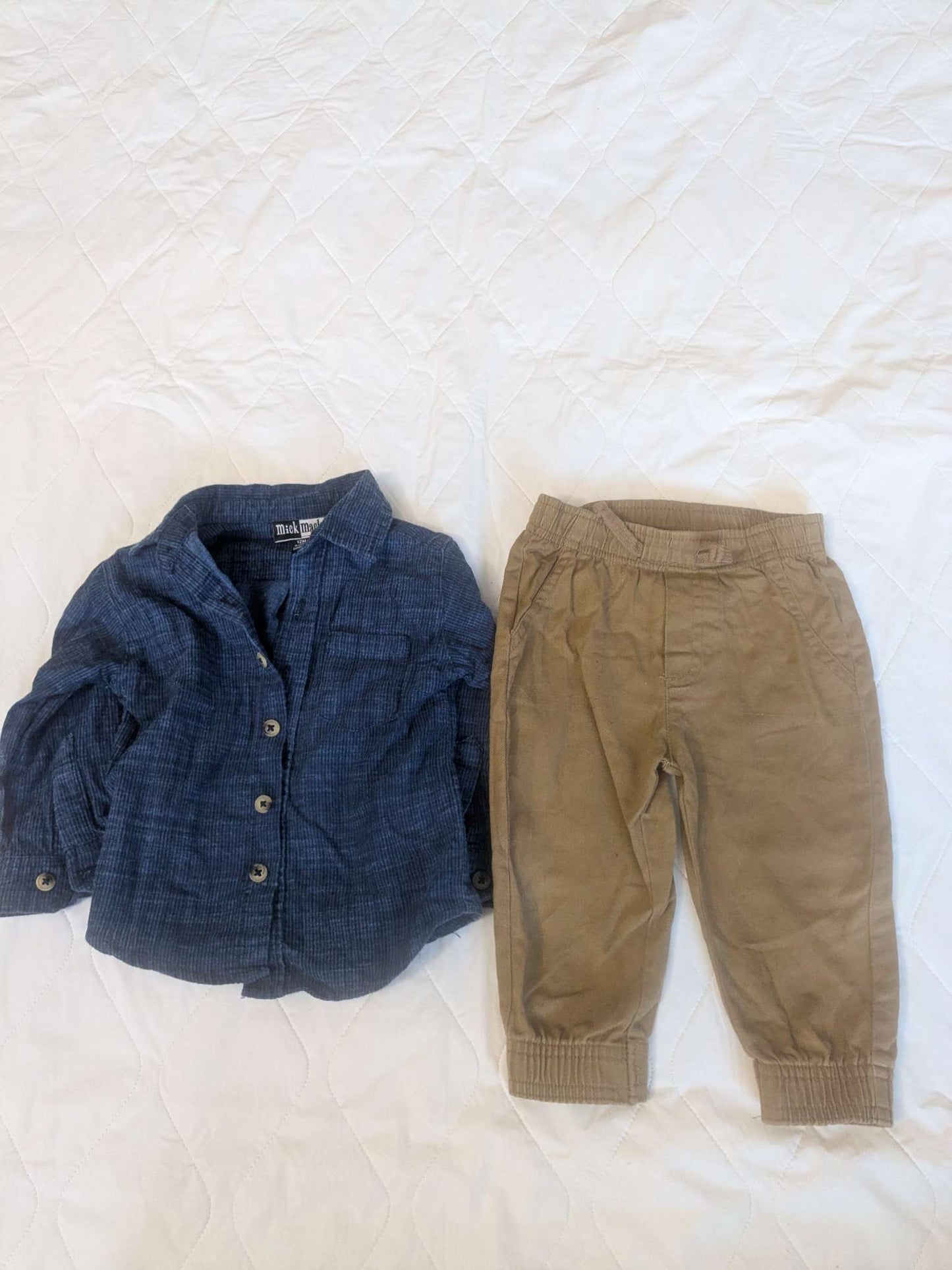 Mick Mack 2 piece dress clothes set...shirt and pants, Kids 12 Month (9-12M)