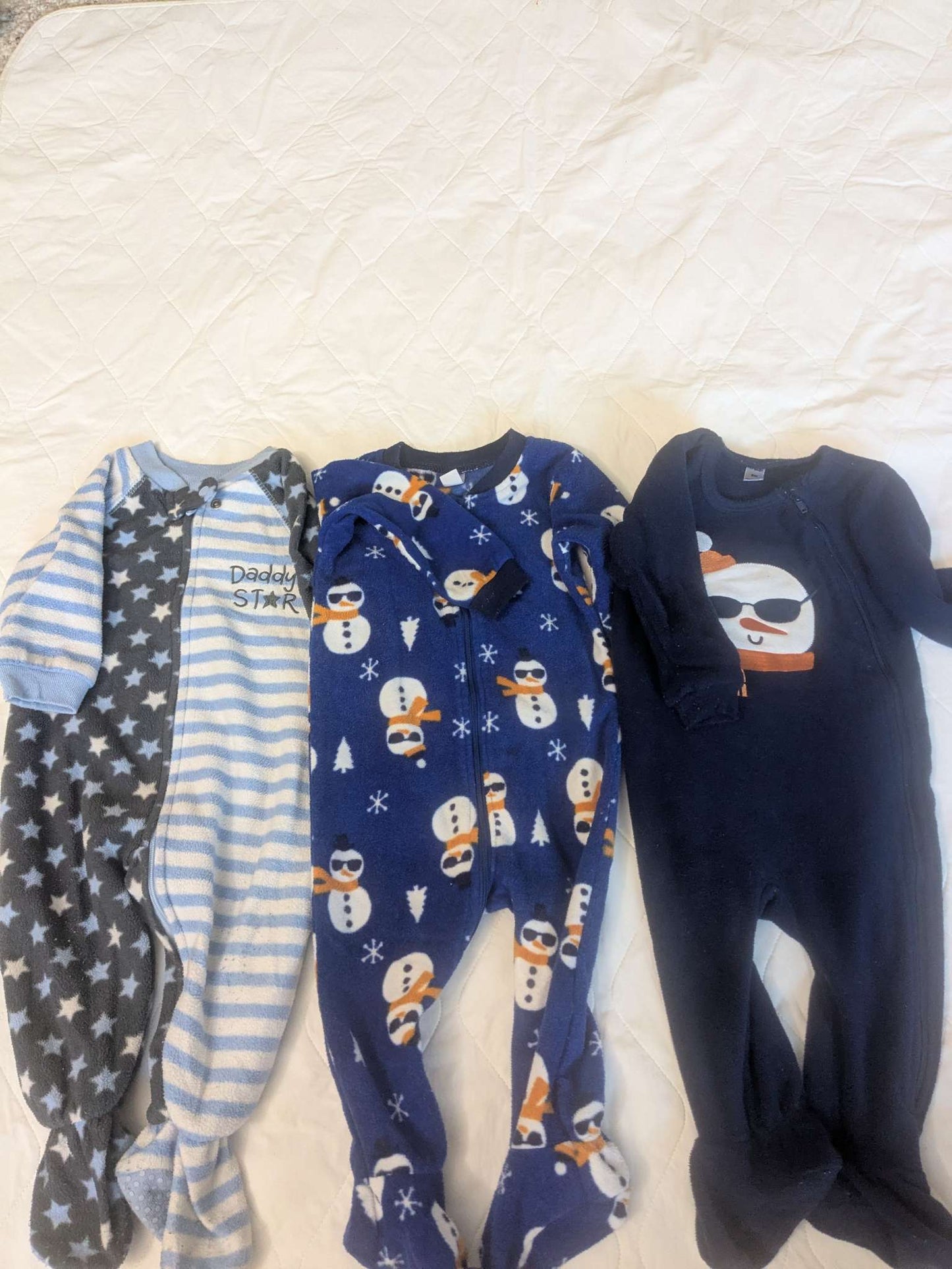 3 pairs of fleece sleepers, 6-9 months, Kids 9 Month (6-9M)