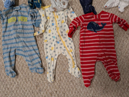 Baby Boy 0-3 month pajama Bundle, Kids 3 Month (0-3M)