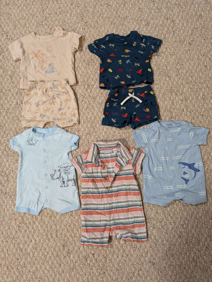 Baby Boy matching short sets and rompers, Kids 3 Month (0-3M)
