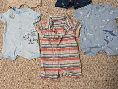 Baby Boy matching short sets and rompers, Kids 3 Month (0-3M)