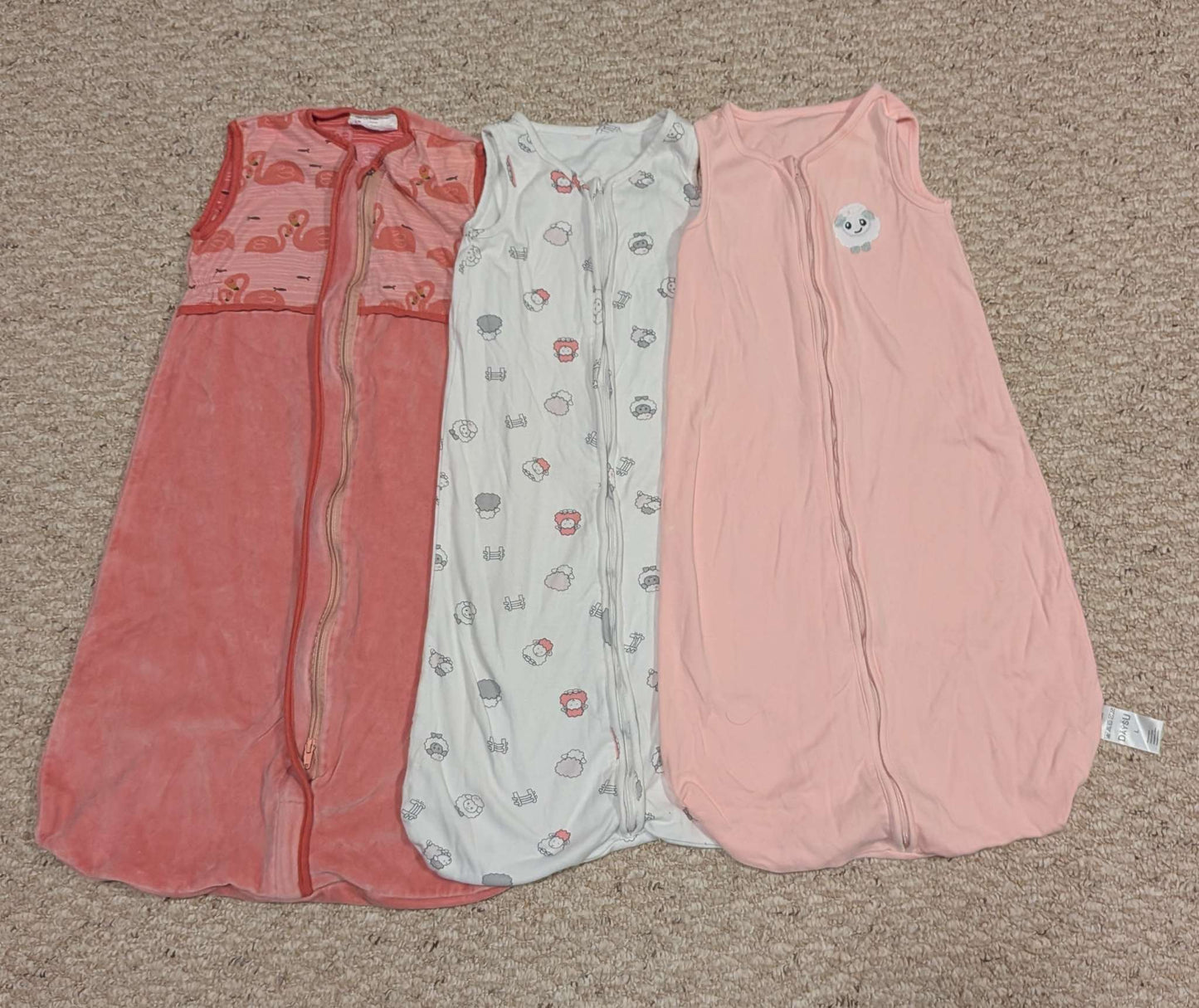 Girls Pink Sleep Sacks fit like 12-18 months, 12-18 Months (Large)