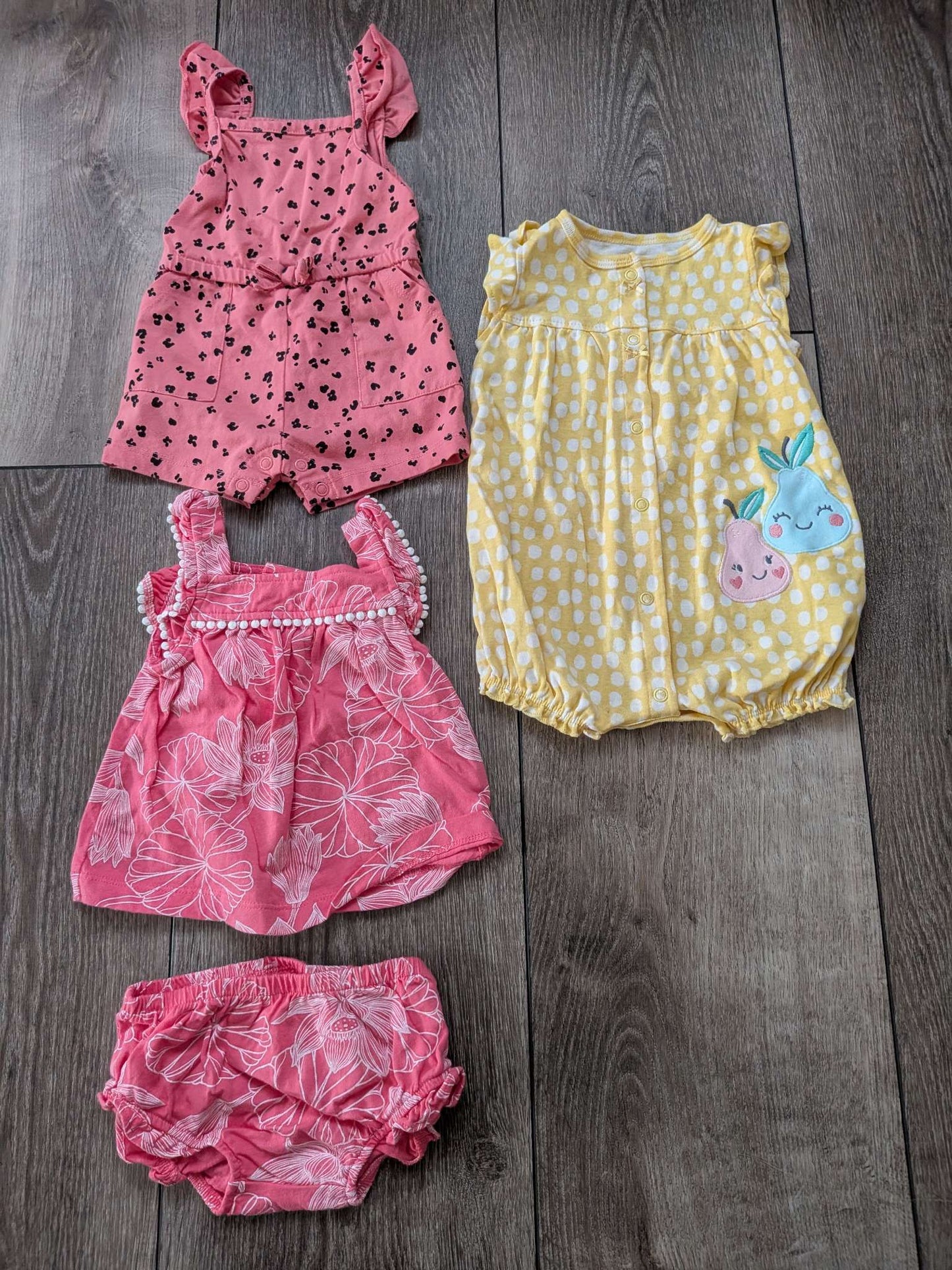 6 month Baby Girl Rompers and two piece outfit, Kids 6 Month (3-6M)