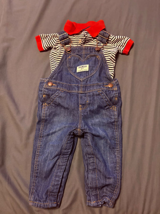Matching outfit overalls (6 months, Brand: OshKosh), Kids 6 Month (3-6M)
