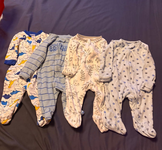 Baby zip up sleepers (size 0-3 months) , Kids 3 Month (0-3M)