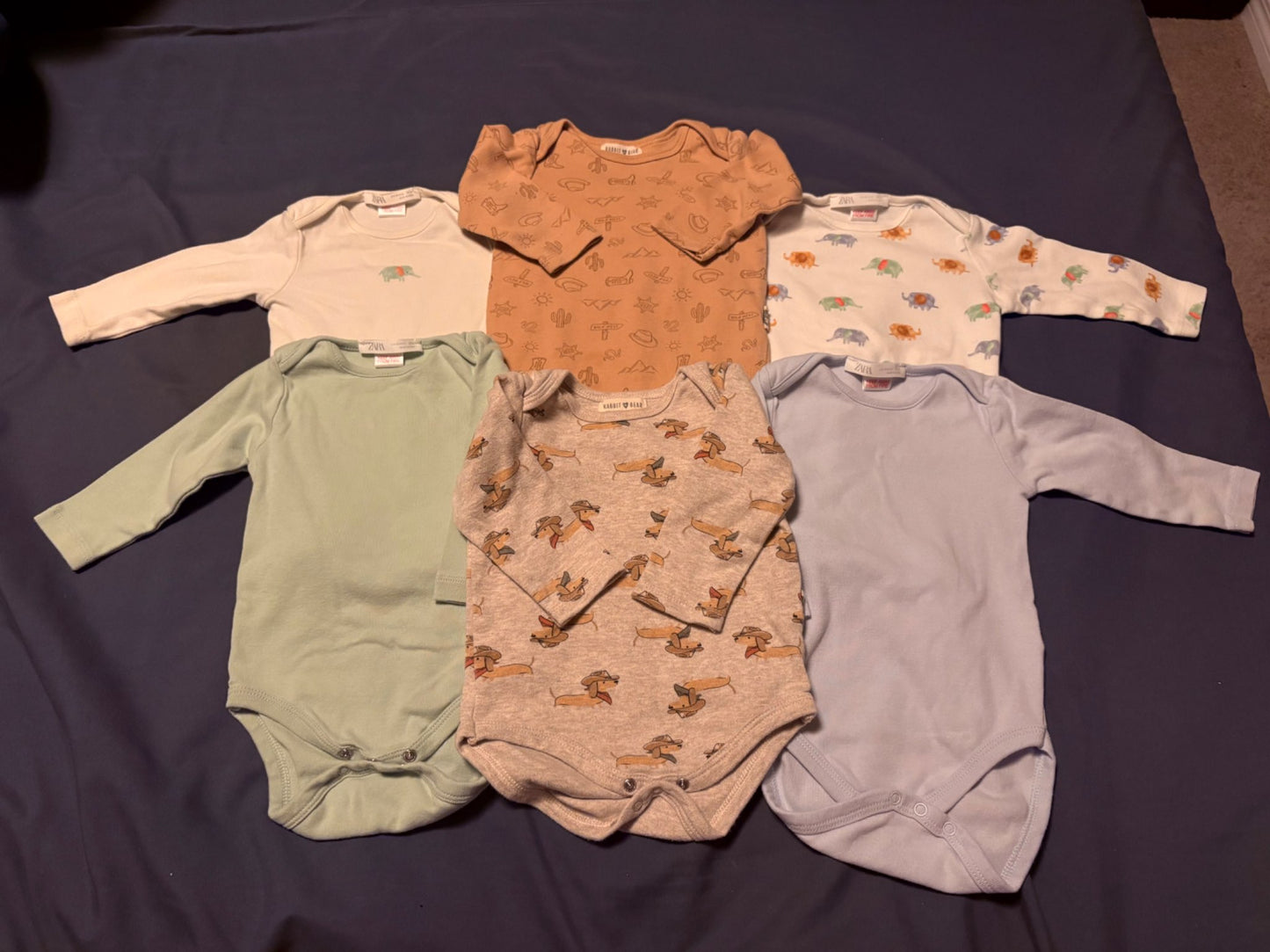 Long sleeve onesies (size 6-9 months) , Kids 9 Month (6-9M)