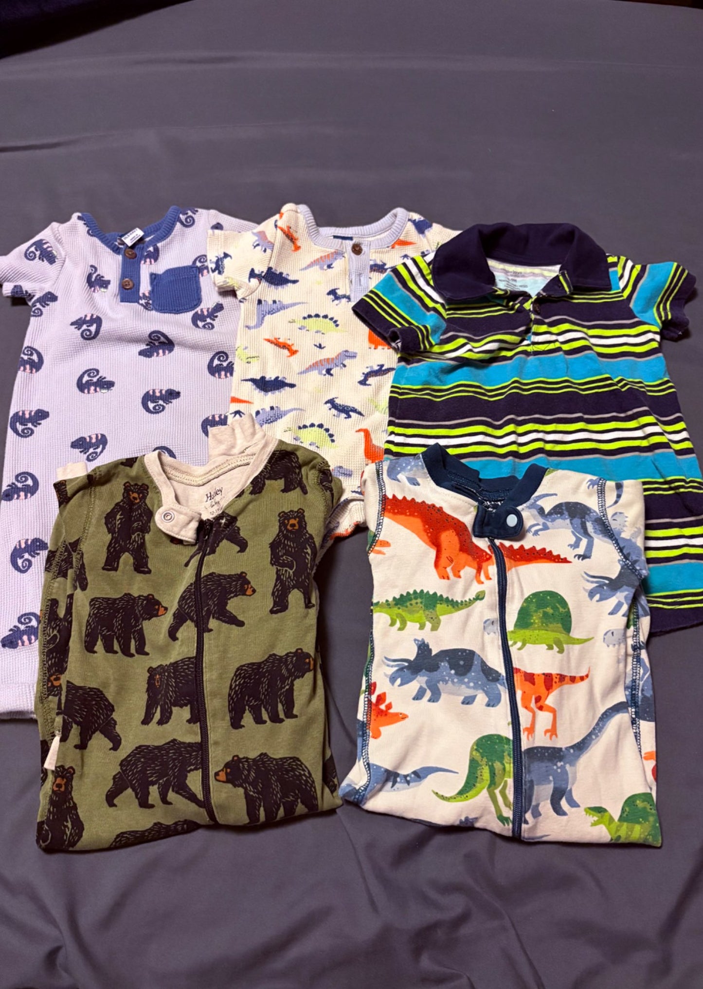 Baby rumpers and footless sleepers