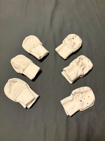 6 pairs of baby mittens (6-12 months old) , Kids 9 Month (6-9M)