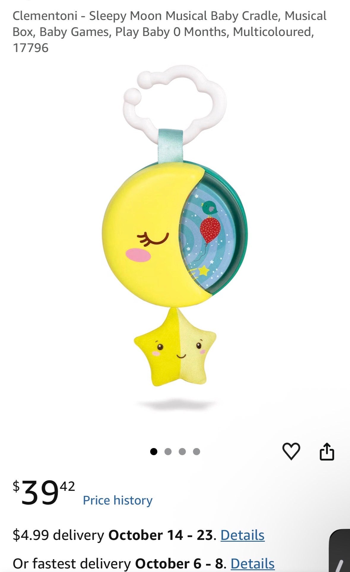 Sleepy moon musical baby cradle (musical box)