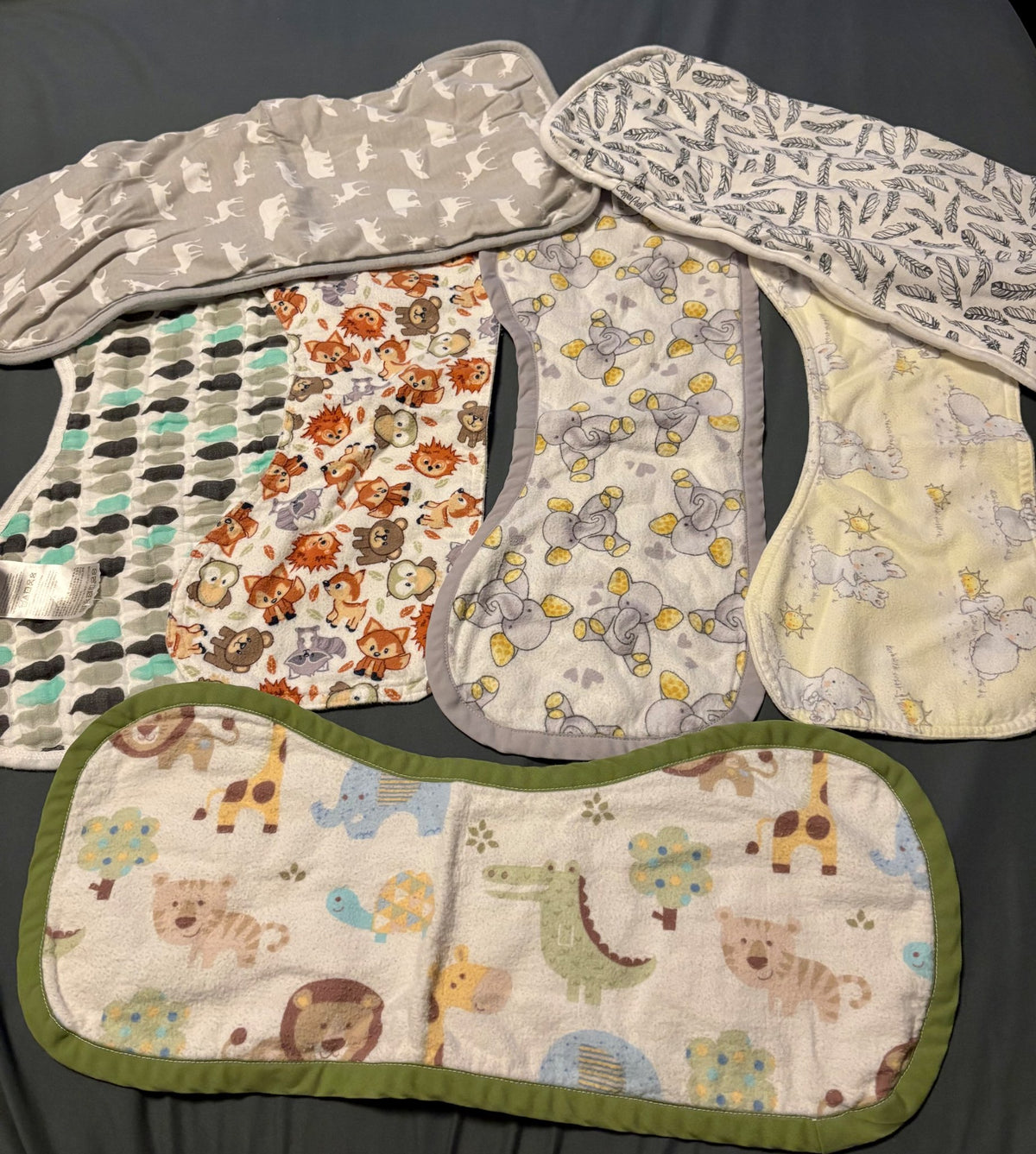 7 baby burp cloths