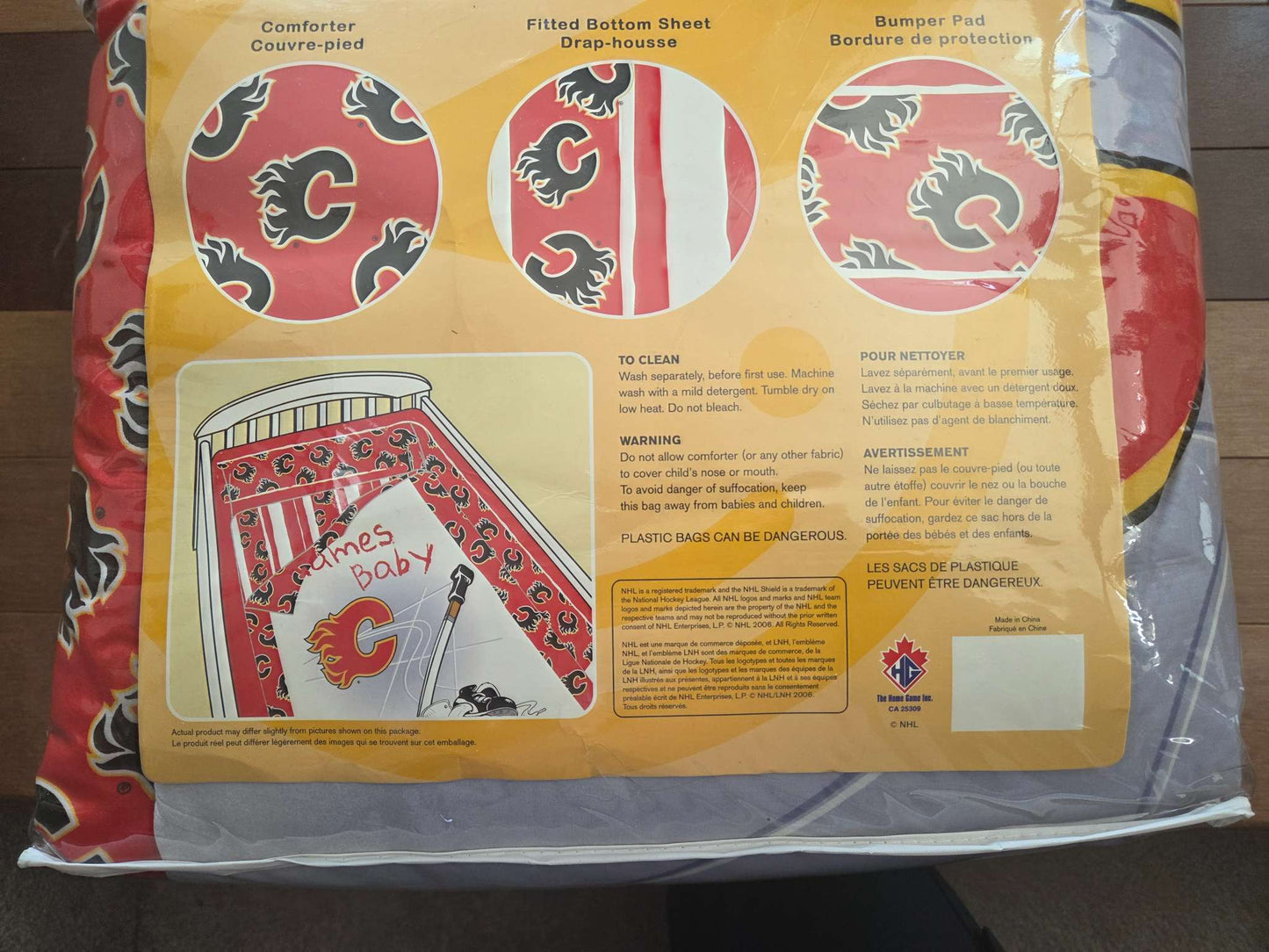 Calgary Flames crib bedding set- 3 piece