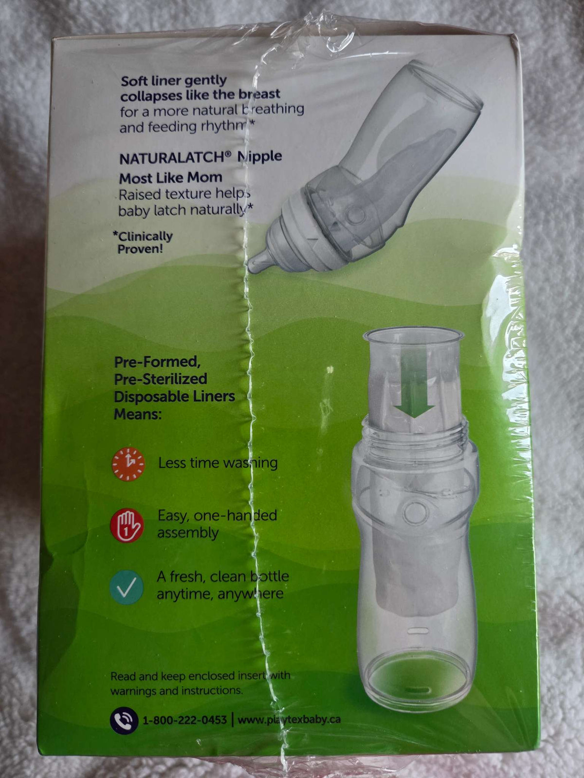 Playtex newborn nurser set with additional bottle liners
