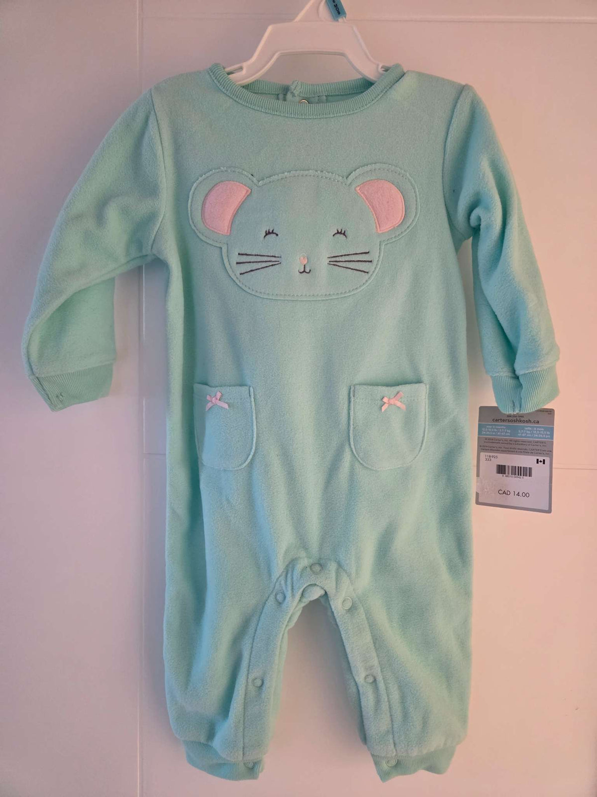 Carter's fleece sleeper- size 6 months, Kids 6 Month (3-6M)