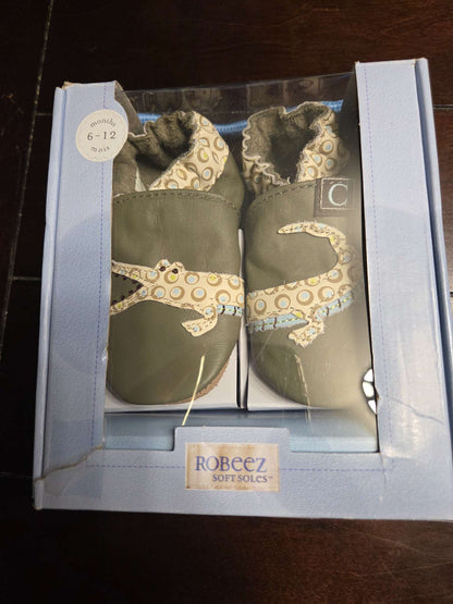 Robeez leather soft sole "Crocky" shoes - size 6-12 months, Shoes 4 (Baby: 0-12 mth)