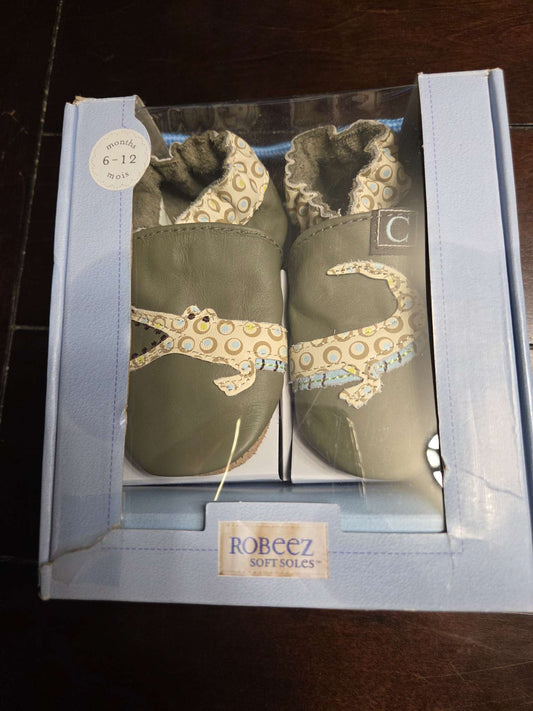 Robeez leather soft sole "Crocky" shoes - size 6-12 months, Shoes 4 (Baby: 0-12 mth)