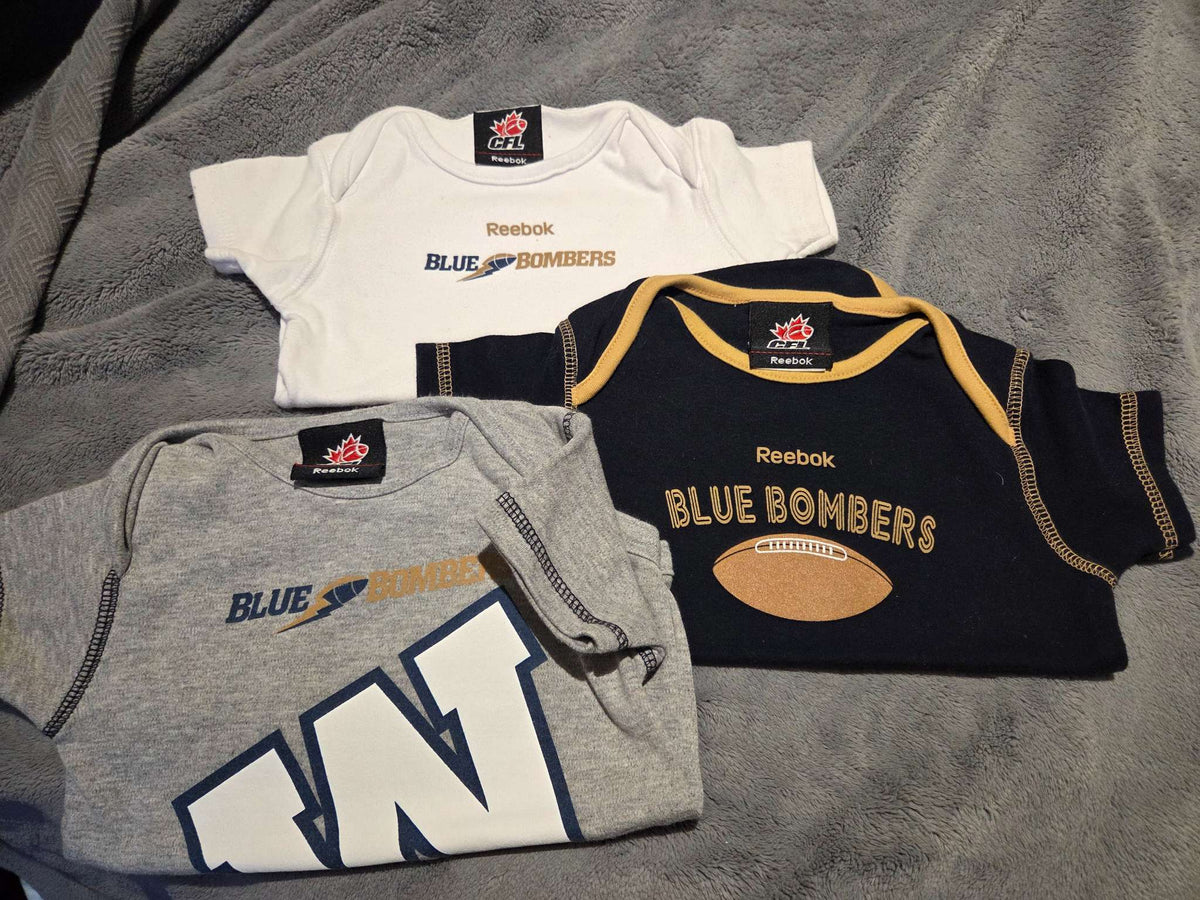 Winnipeg Blue Bombers set of 3 onesies, Kids 12 Month (9-12M)